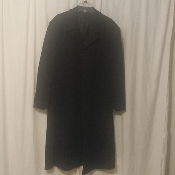 Lauren Ralph Lauren mens Cashmere and Wool Overcoat Top Coat Lined Black Sz 46 R - Picture 9 of 9